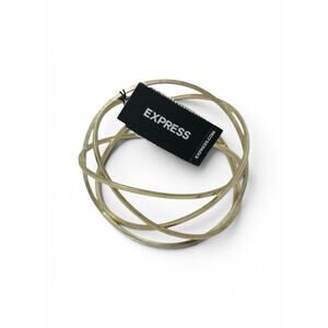 Express Gold-Tone Interlocking Bangle Bracelet NWT